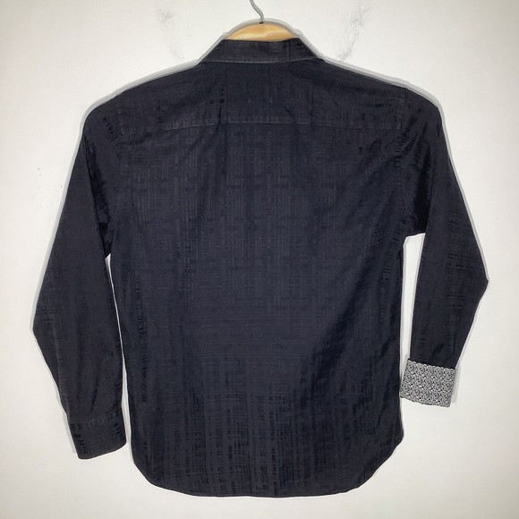 Bugatchi Mens Shaped Fit Long Sleeve Button Up Shirt Black‎ Size Medium - Picture 3 of 6